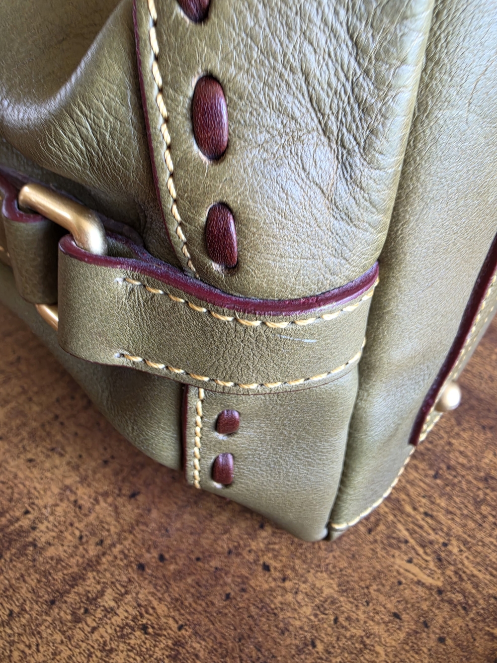 Dooney & Bourke Olive Green Florentine Leather Satchel Bag - Picture 11 of 16